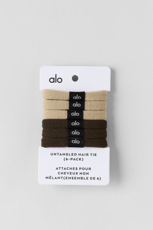 Untangled Hair Tie (6-Pack) - Beige/Espresso