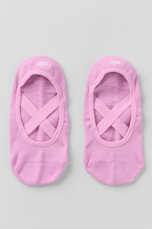 Women's Pivot Barre Sock - Candy Heart Pink