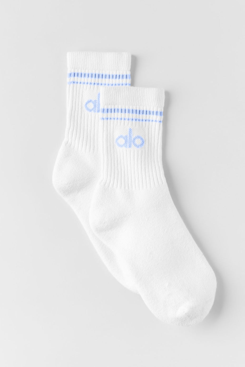 Unisex Half-Crew Throwback Sock - White/Light Provence Blue