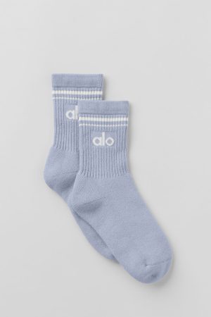 Unisex Half-Crew Throwback Sock - Winter Frost/White