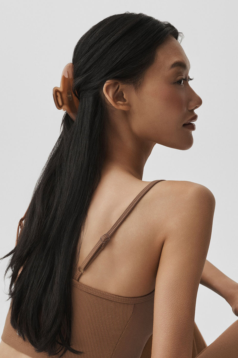 Acrylic Illusion Claw Clip - Sun Kissed Brown/Brushed Gold - Image 2