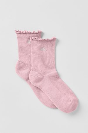 Women's Lettuce Edge Sock - Vintage Pink