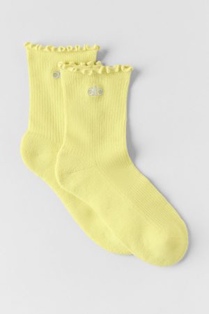 Women's Lettuce Edge Sock - Sunshine