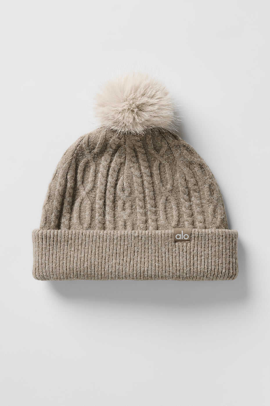 Cable Knit Winter Bliss Beanie - Light Cocoa - Image 2