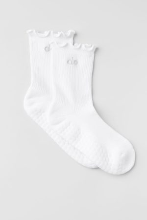 Lettuce Edge Grip Sock - White