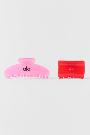 Effortless Claw Clip (2-Pack) - Candy Heart Pink/Bright Red