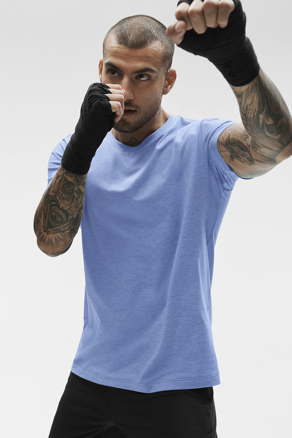 Conquer Reform Crewneck Short Sleeve - Provence Blue Heather - Image 4