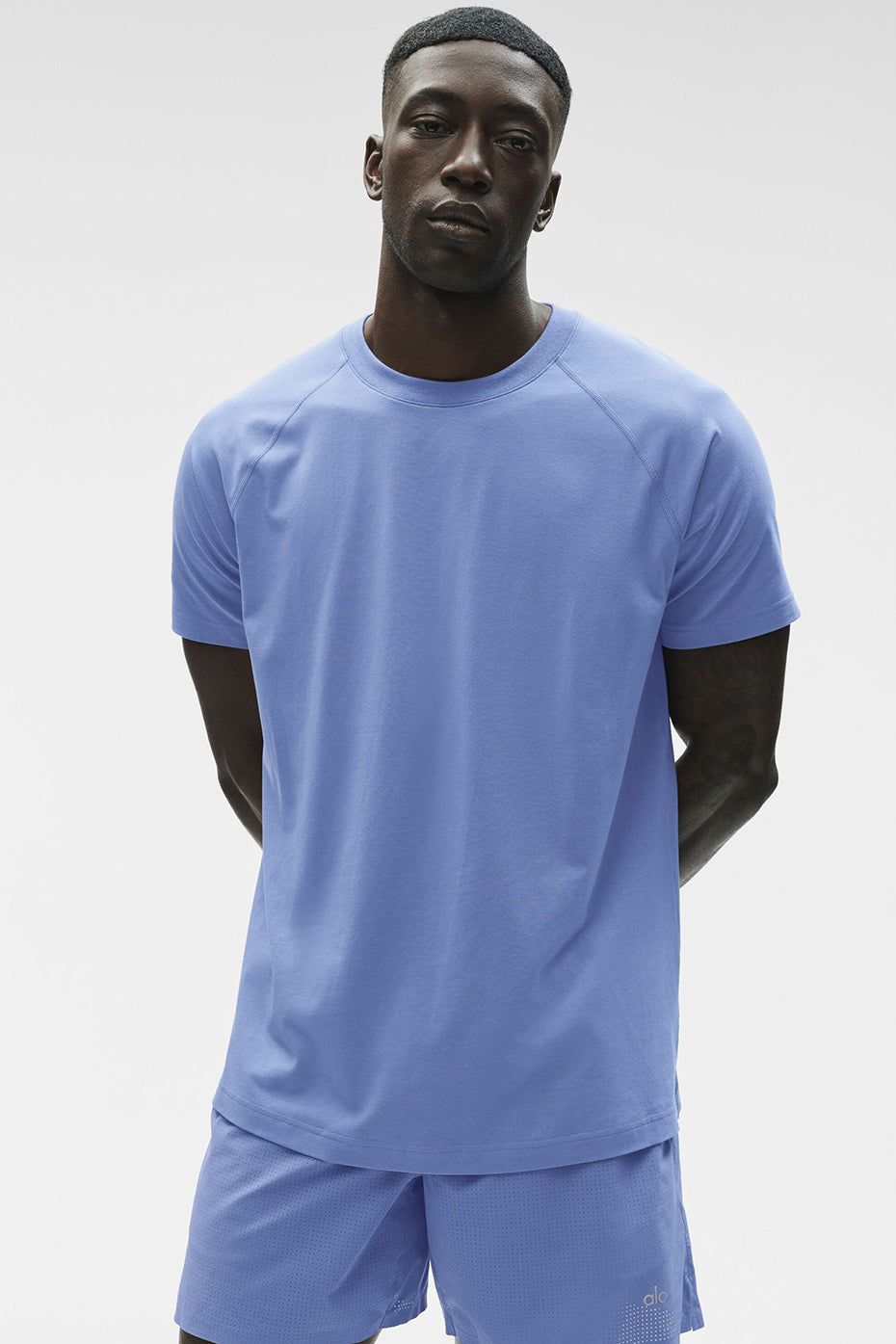 ALO Vapor Crewneck Short Sleeve - Provence Blue - Image 2
