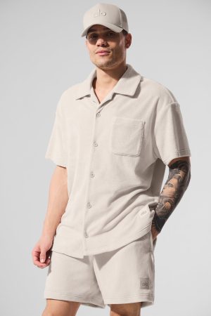 Coastal Terry Button Up - Bone