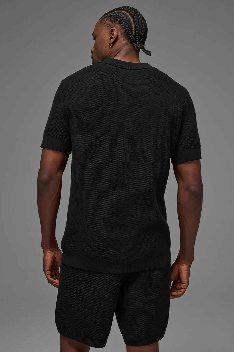 Sports Club Sweater Knit Polo - Black - Image 3