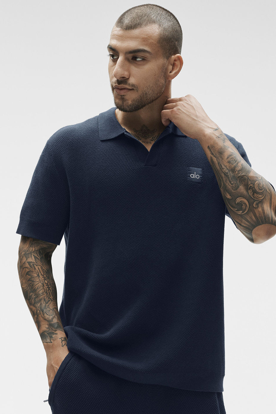 Sports Club Sweater Knit Polo - Navy - Image 4
