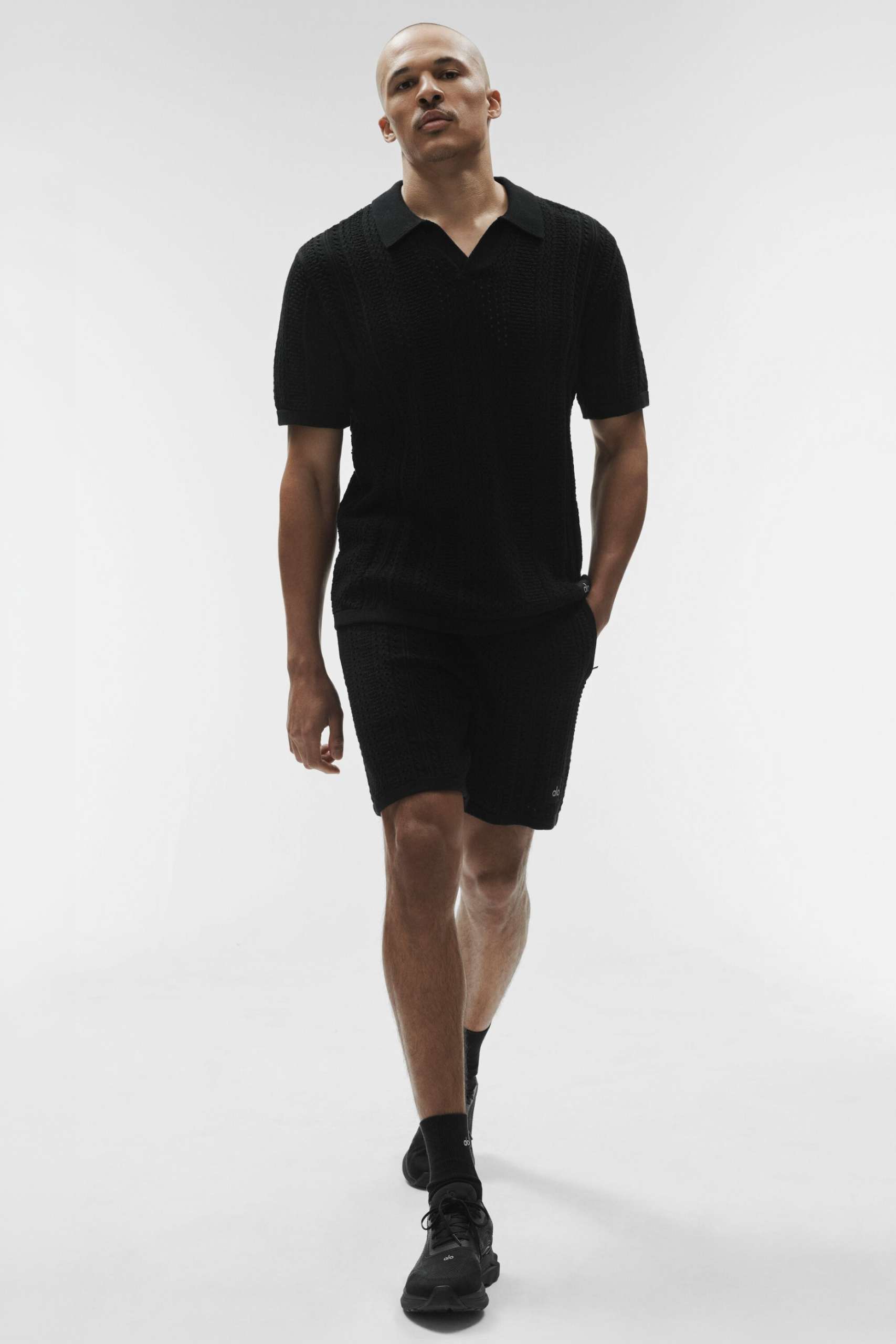 Coastline Knit Short Sleeve Polo - Black - Image 6