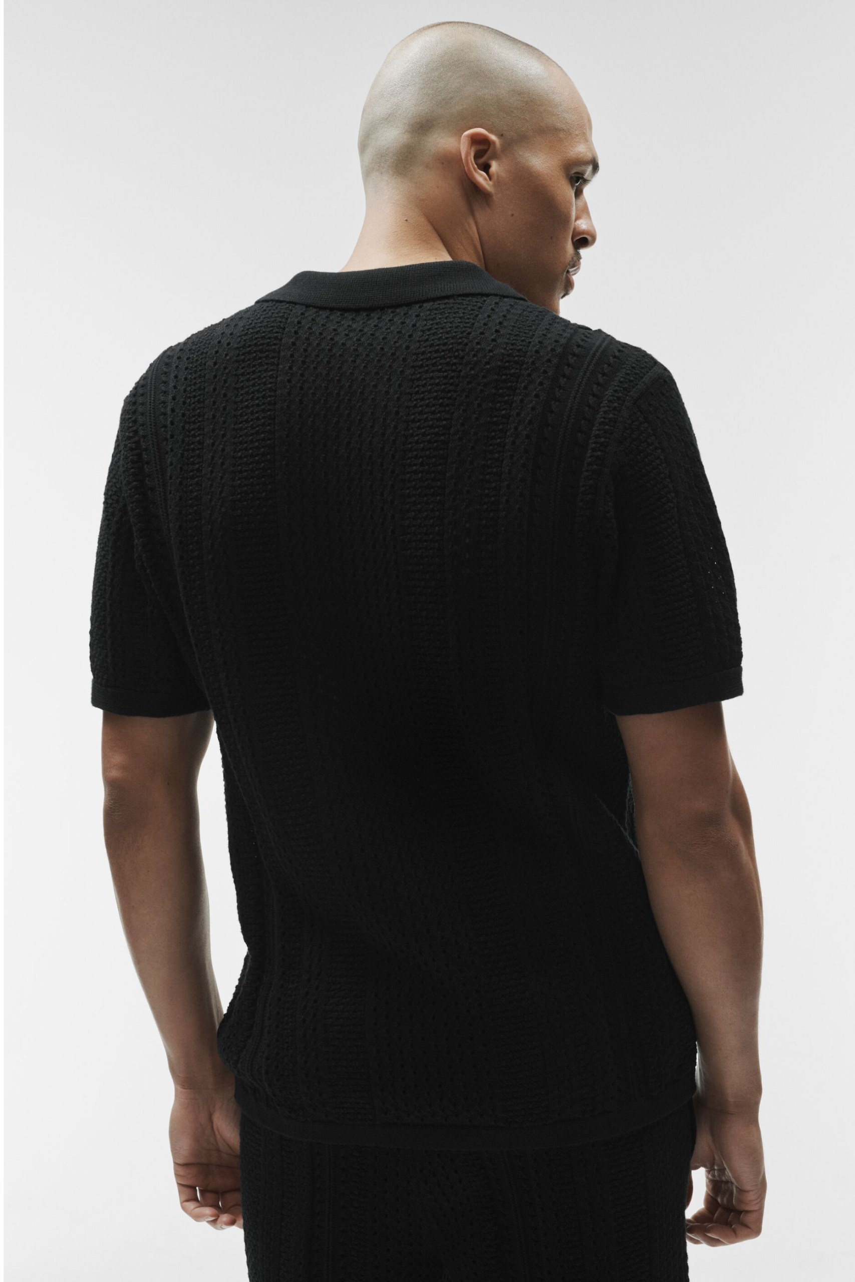 Coastline Knit Short Sleeve Polo - Black - Image 4