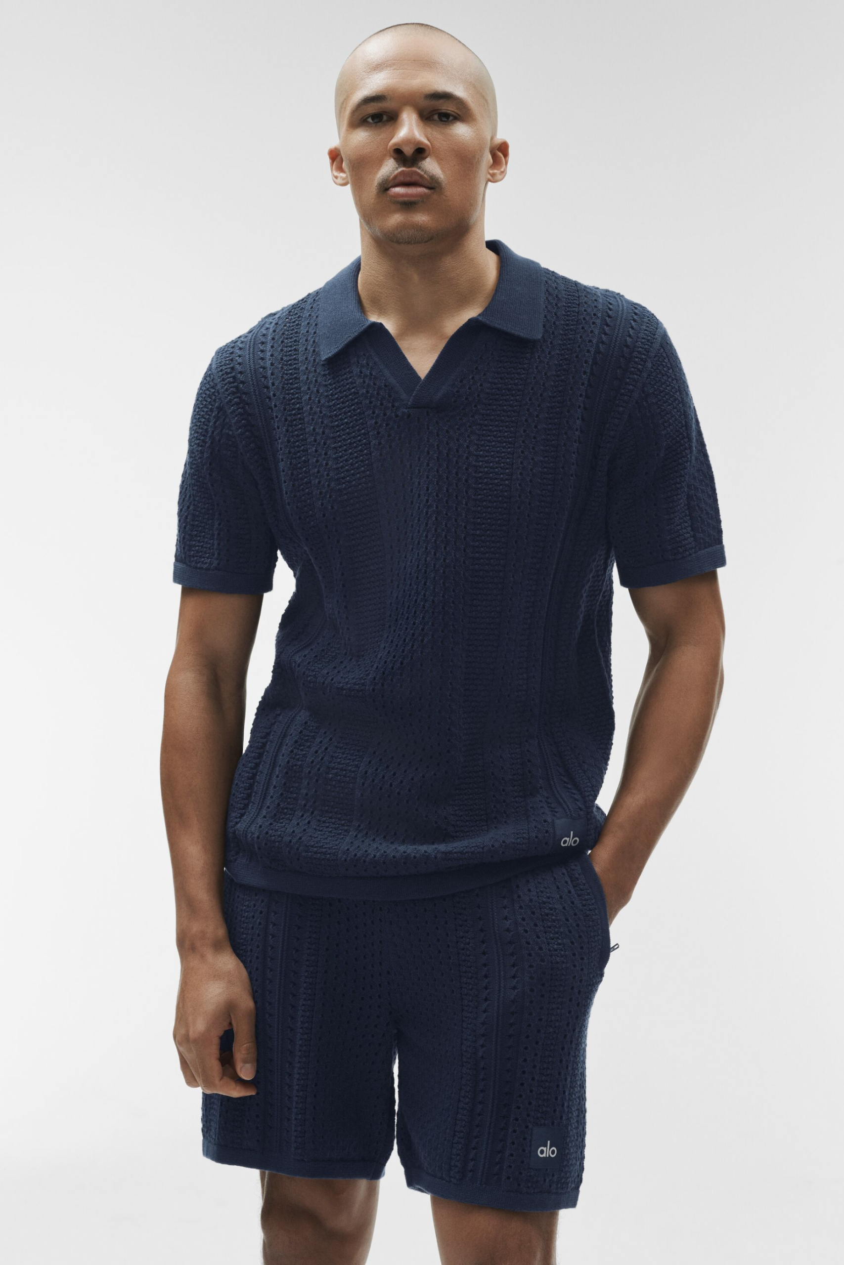 Coastline Knit Short Sleeve Polo - Navy - Image 3
