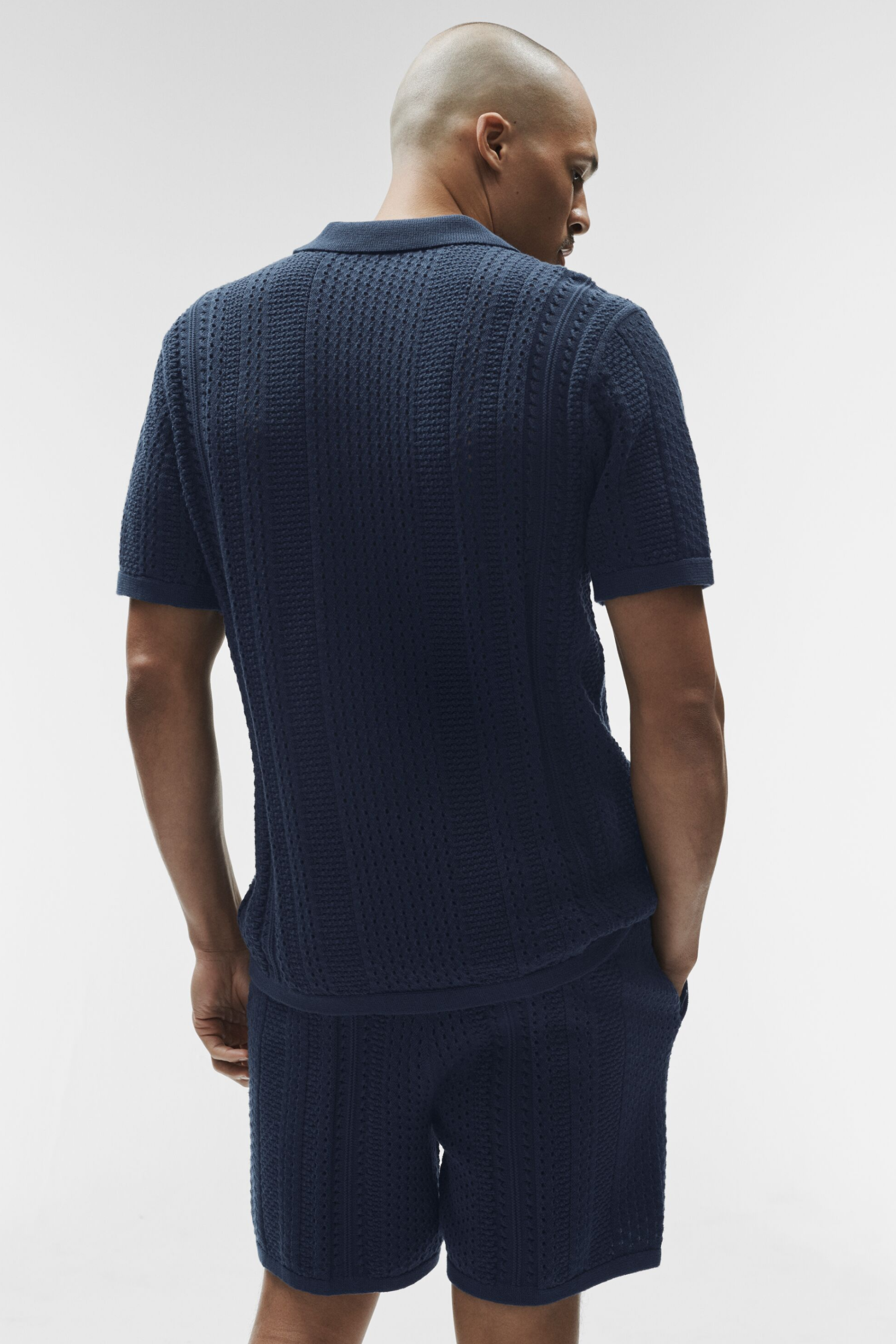 Coastline Knit Short Sleeve Polo - Navy - Image 4