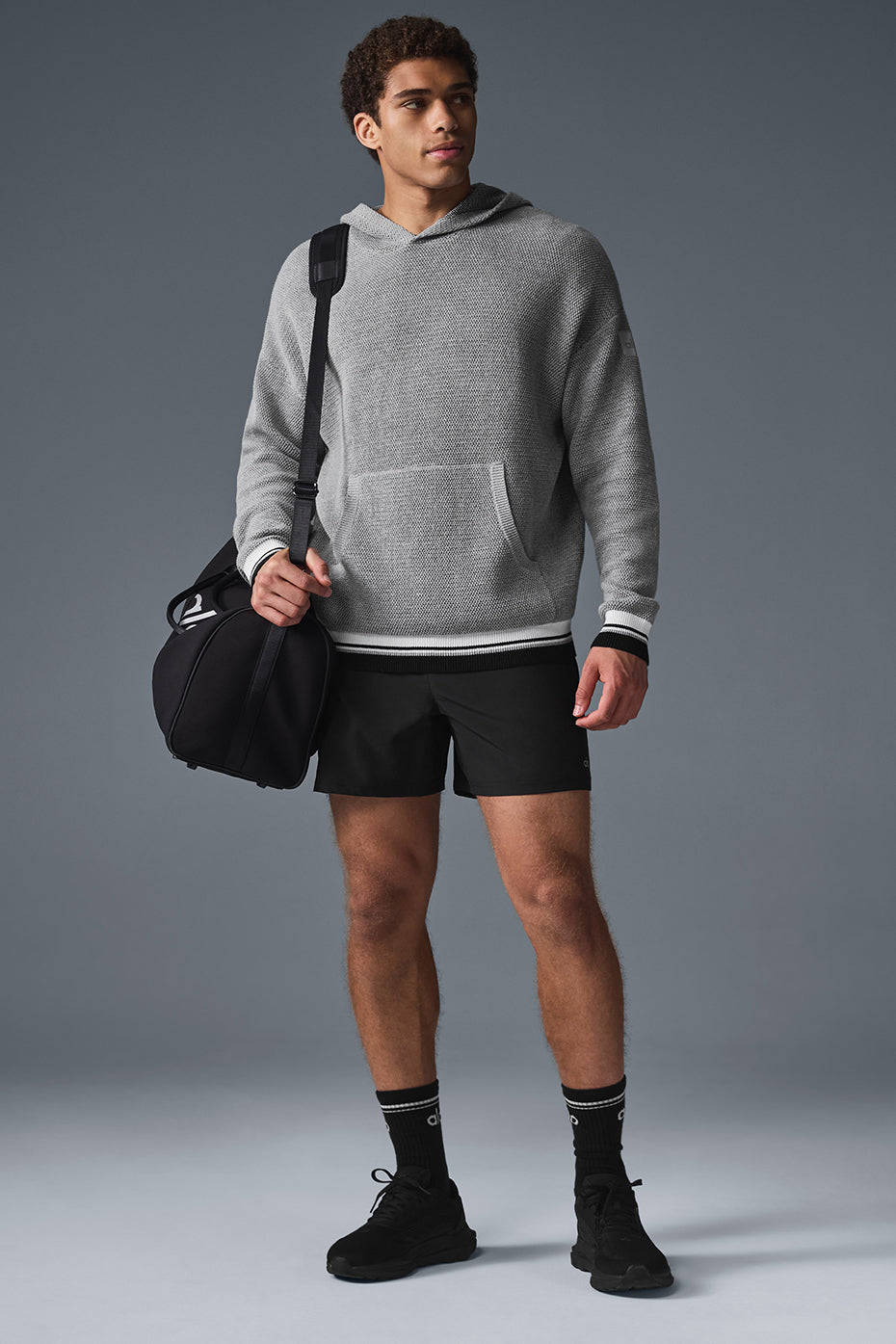 Sports Club Sweater Knit Hoodie - Athletic Heather Grey - Image 4