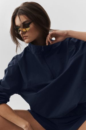 Light Weight Takeaway Track Pullover - Navy