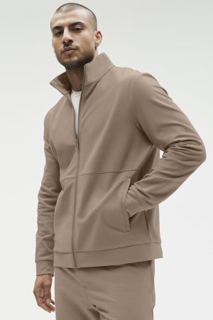 Conquer Max Mock Neck Full Zip - Gravel