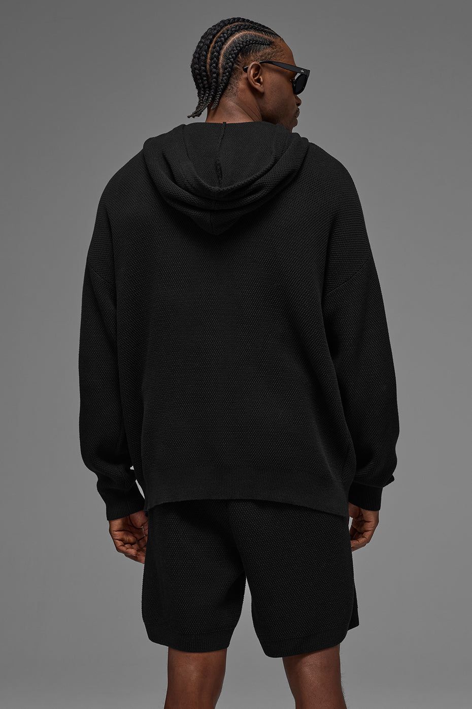 Sports Club Sweater Knit Hoodie - Black - Image 3