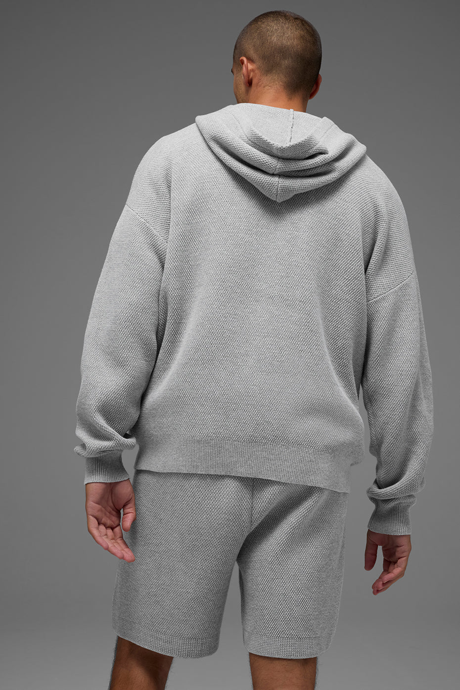 Sports Club Sweater Knit Hoodie - Athletic Heather Grey - Image 3
