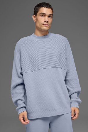 Domain Shift Rib Knit Sweater Crew - Winter Frost