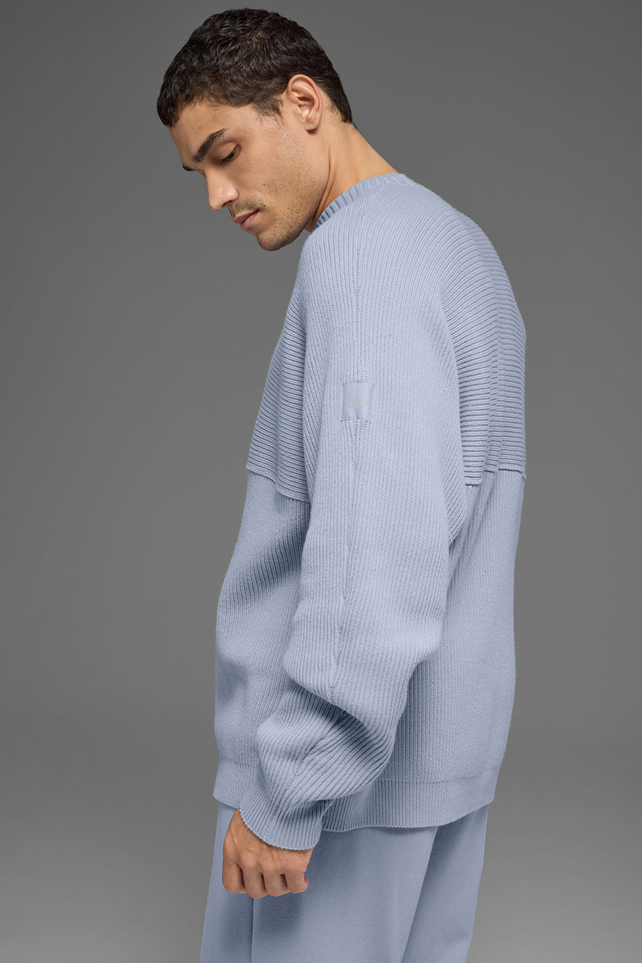 Domain Shift Rib Knit Sweater Crew - Winter Frost - Image 4