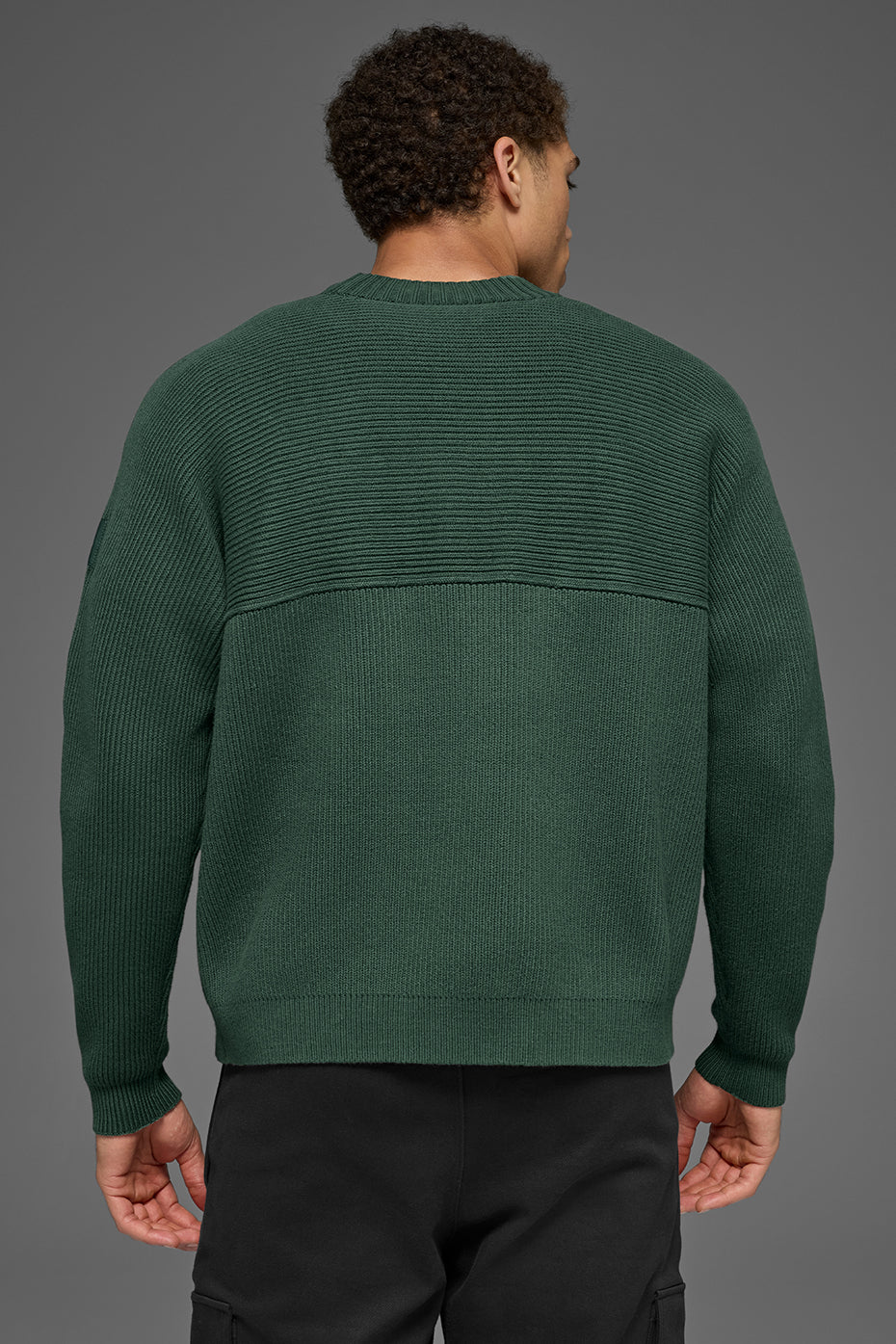 Domain Shift Rib Knit Sweater Crew - Clover Green - Image 4