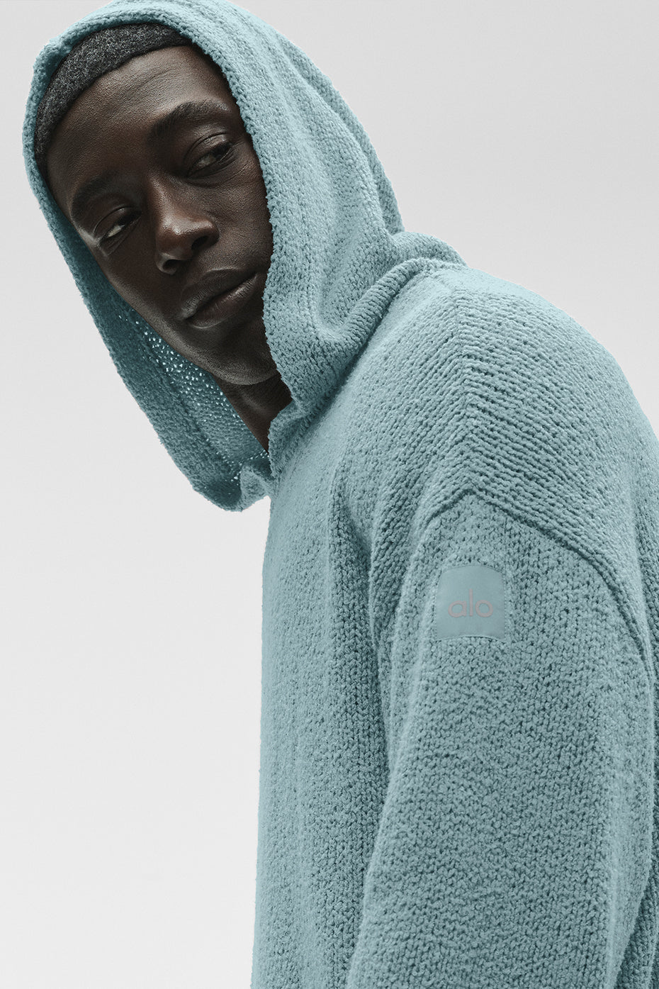Textured Knit Hoodie - Desert Sage - Image 2