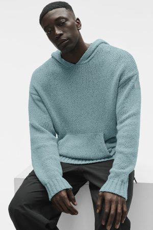 Textured Knit Hoodie - Desert Sage