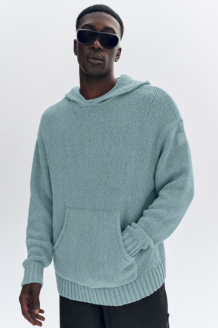 Textured Knit Hoodie - Desert Sage - Image 3