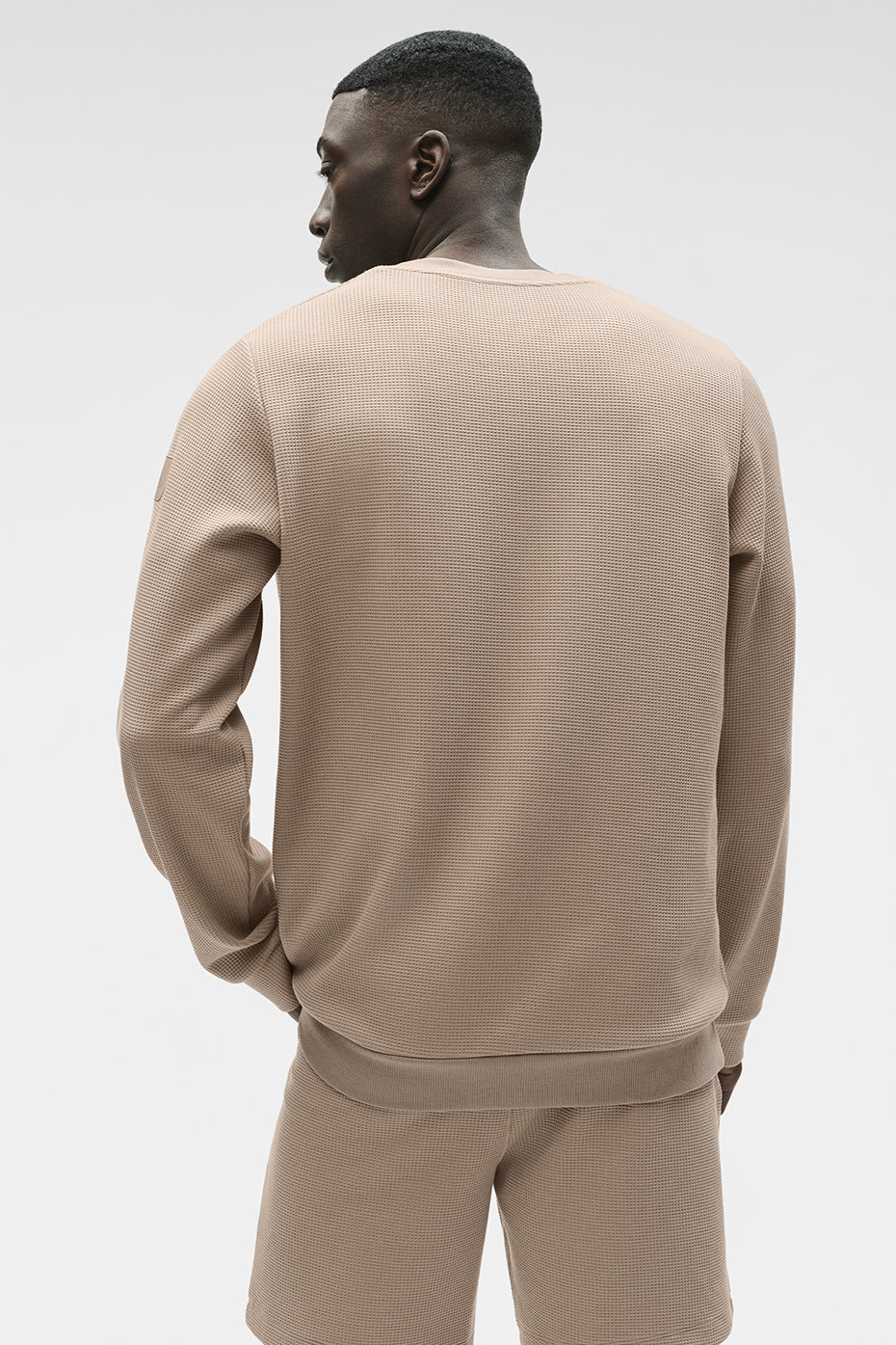 Waffle Lounge Long Sleeve Crew - Gravel - Image 3