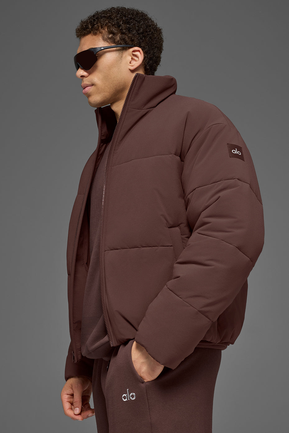 Stretch Woven Street Puffer - Brownstone - Image 3
