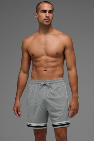7 Key Mesh Basketball Short - Lunar Grey