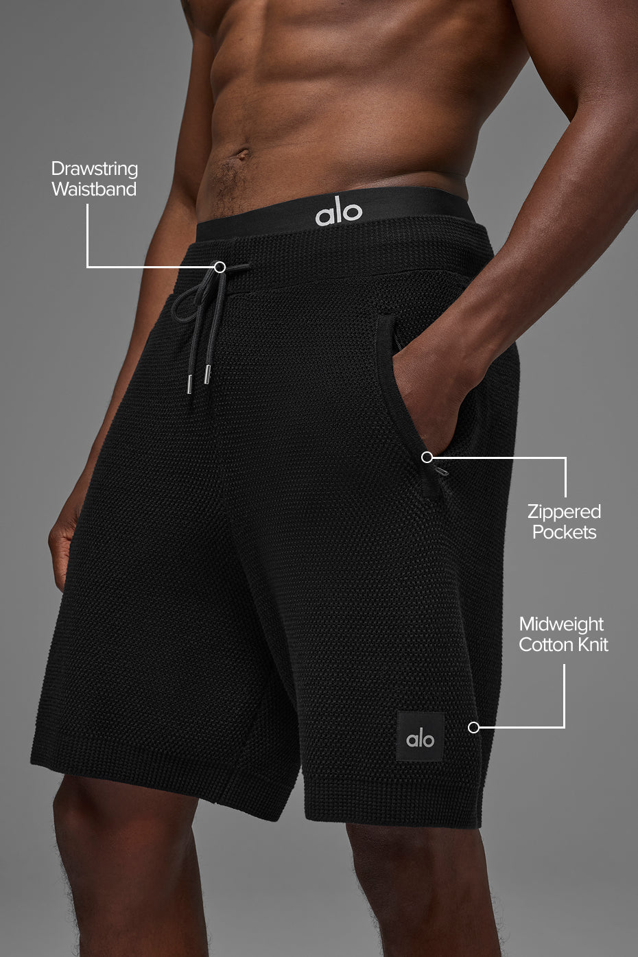 7 Sports Club Sweater Knit Short - Black - Image 2