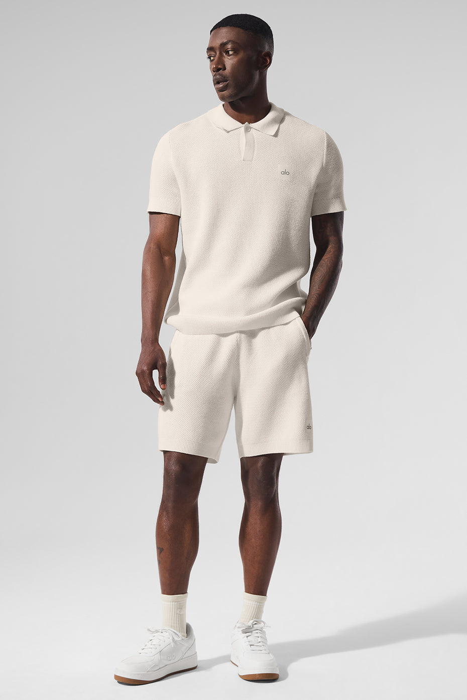 7 Sports Club Sweater Knit Short - Ivory - Image 3