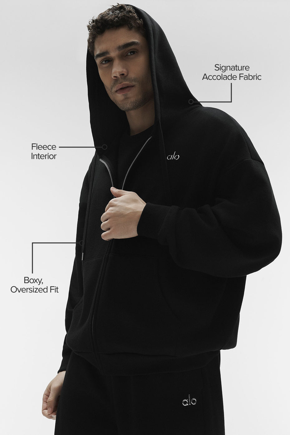 Accolade Full Zip Hoodie - Black - Image 2