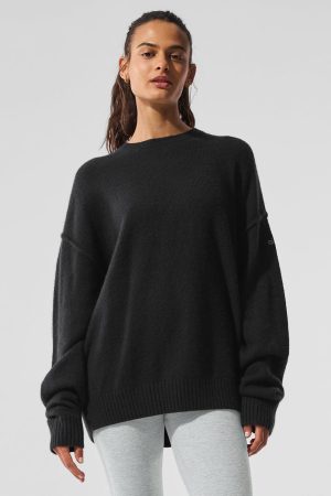 Unisex Wool?Cashmere New Class Crewneck Sweater - Black