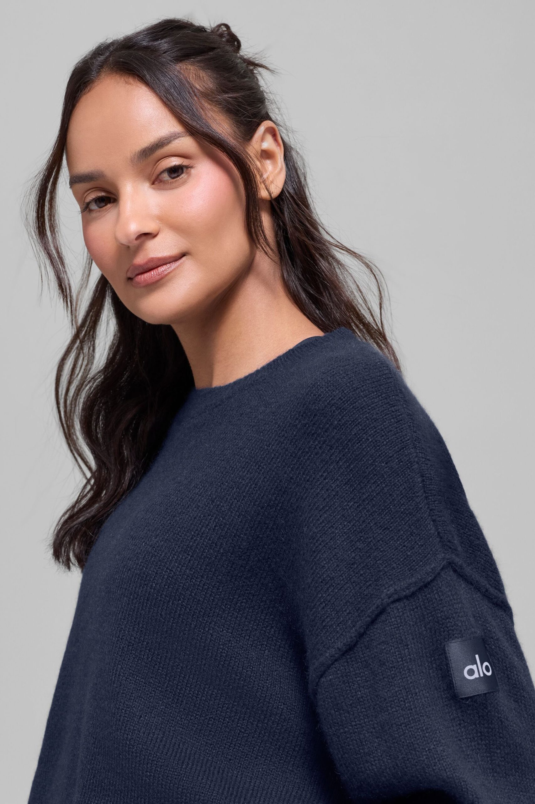 Unisex Wool?Cashmere New Class Crewneck Sweater - Navy - Image 2