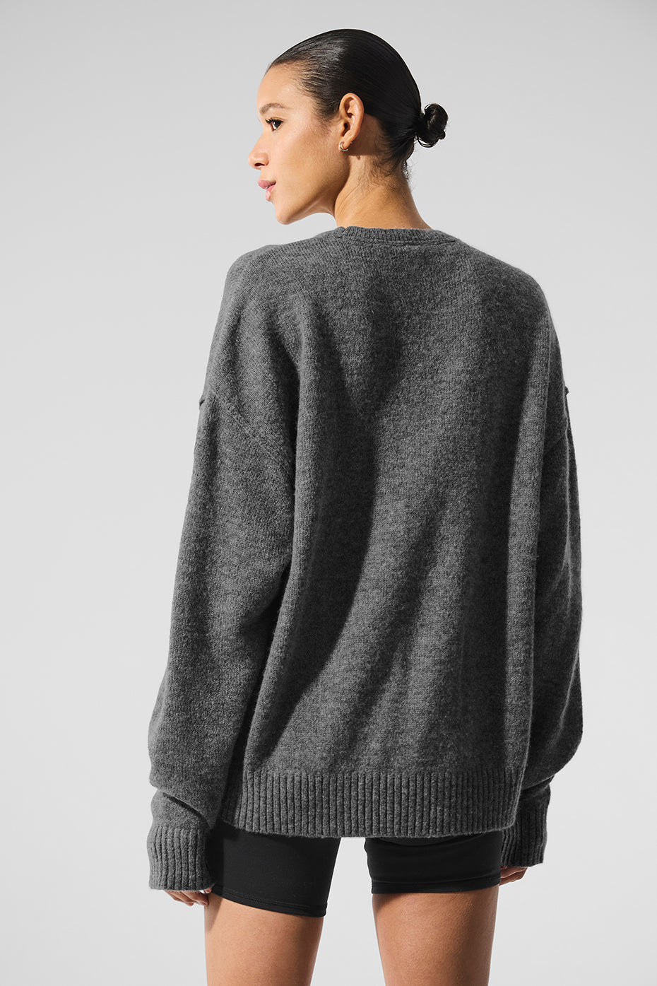 Unisex Wool?Cashmere New Class Crewneck Sweater - Platinum Grey - Image 3