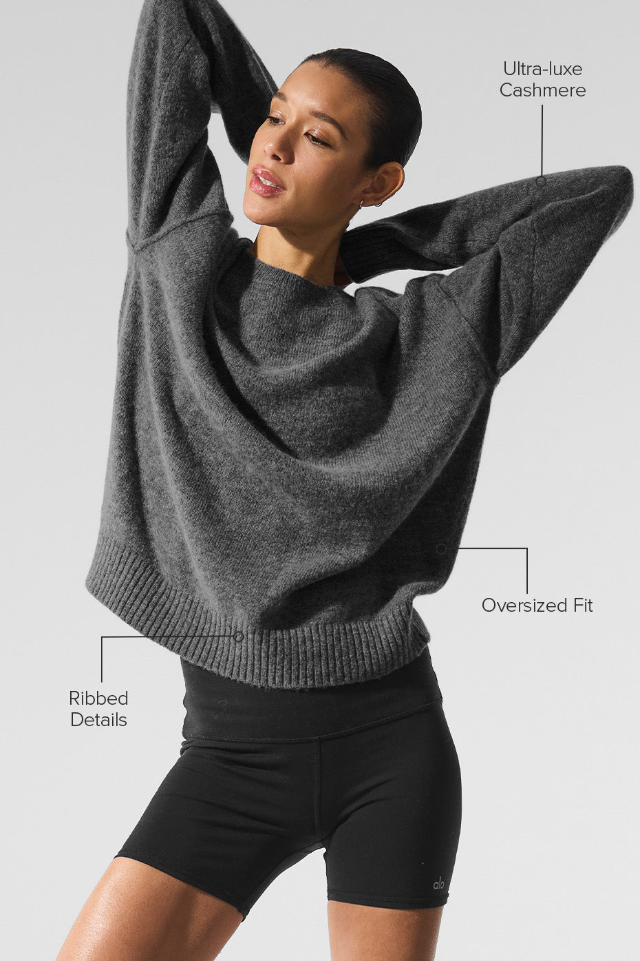 Unisex Wool?Cashmere New Class Crewneck Sweater - Platinum Grey - Image 2
