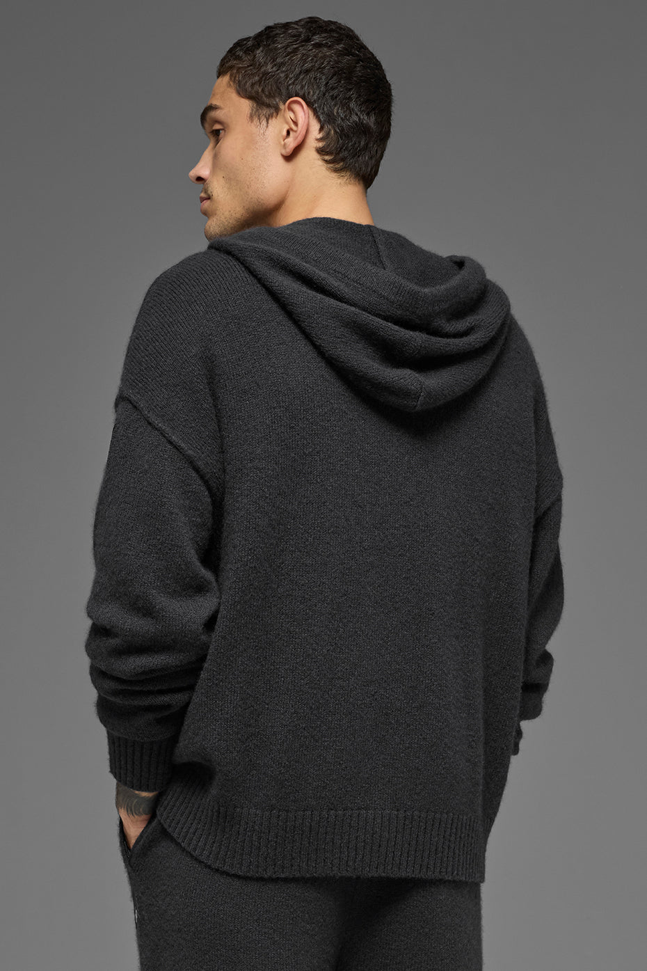Wool?Cashmere New Class Full Zip Hoodie - Black - Image 3