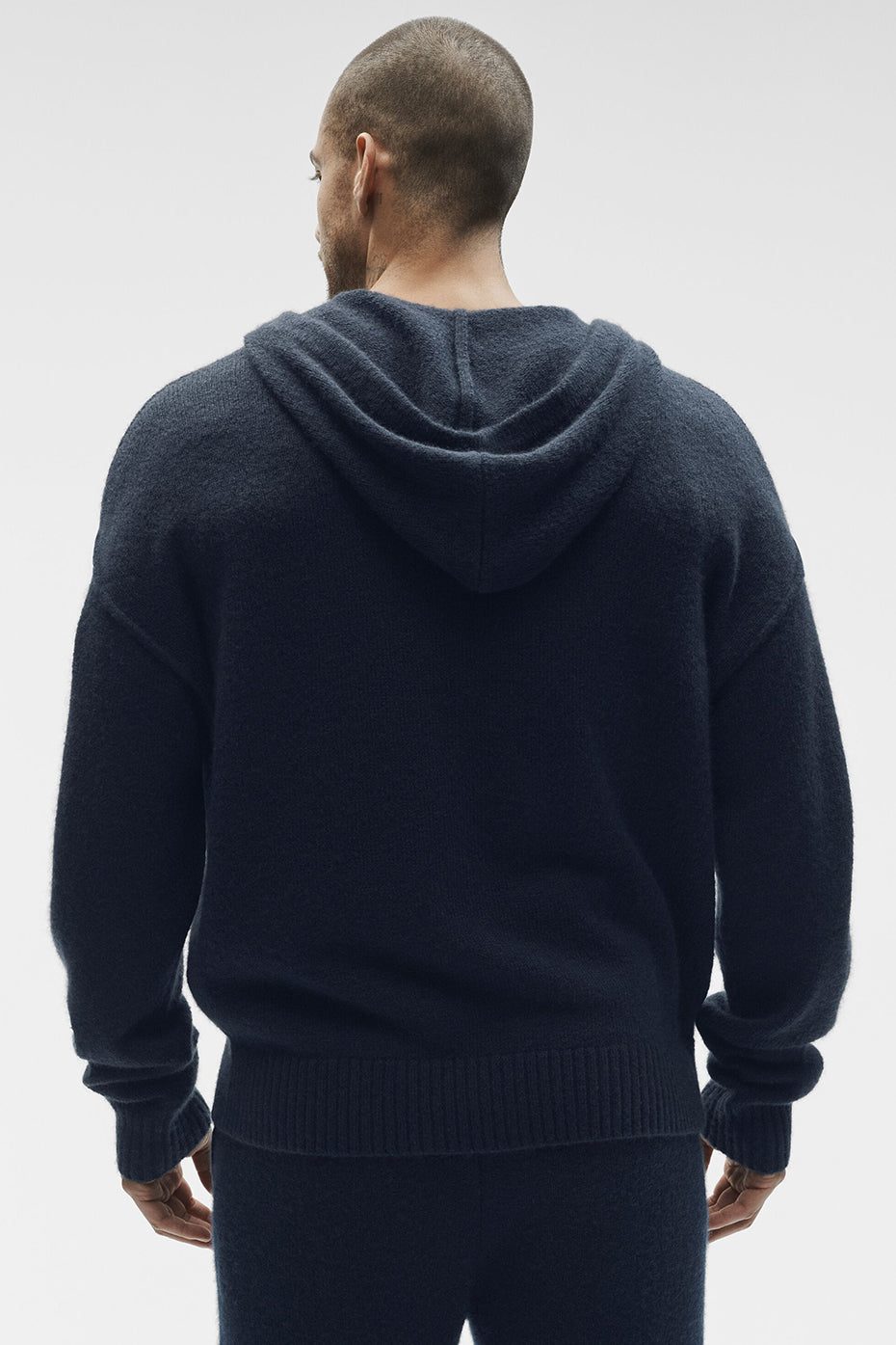 Wool Cashmere New Class Full Zip Hoodie - Navy - Image 3