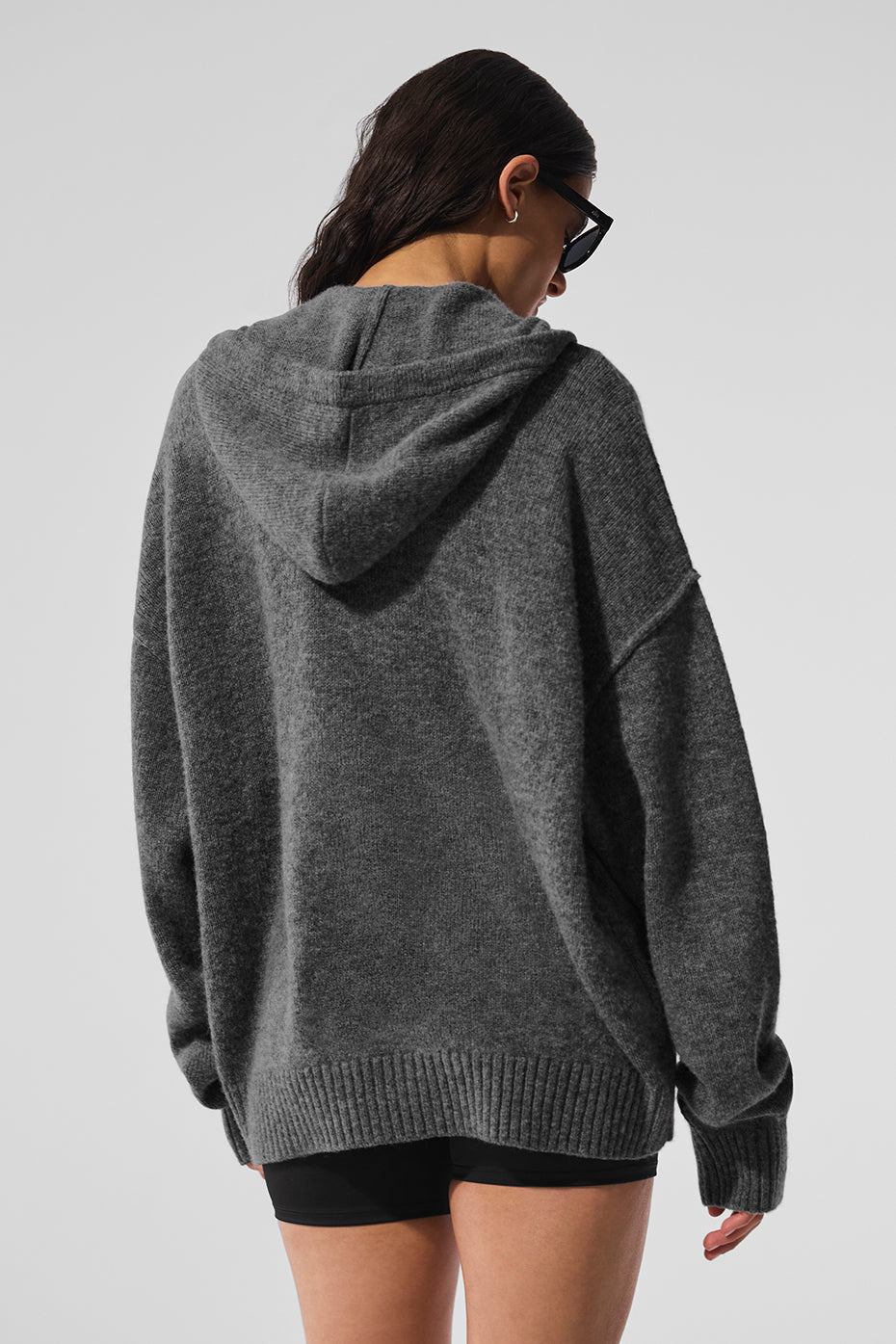 Wool?Cashmere New Class Full Zip Hoodie - Platinum Grey - Image 3