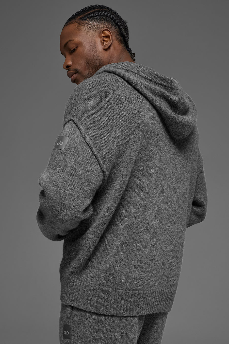 Wool?Cashmere New Class Full Zip Hoodie - Platinum Grey - Image 2