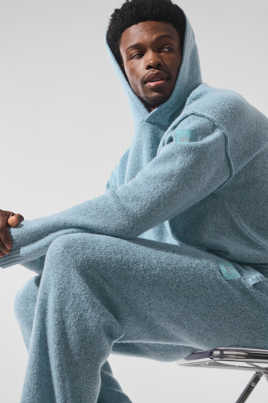Wool?Cashmere New Class Hoodie - Celestial Blue Granite Heather - Image 4