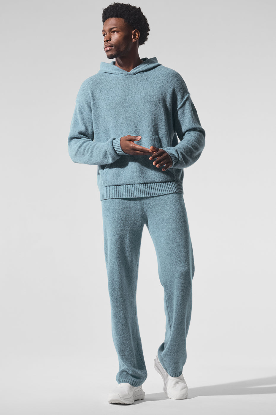 Wool?Cashmere New Class Hoodie - Celestial Blue Granite Heather - Image 5