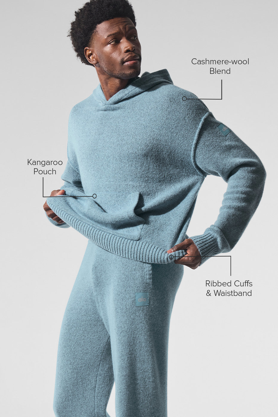 Wool?Cashmere New Class Hoodie - Celestial Blue Granite Heather - Image 2