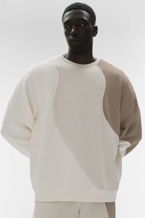Make Waves Crew Neck Pullover - Ivory/Bone/Gravel