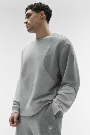 Make Waves Crew Neck Pullover - Athletic Heather Grey Tonal