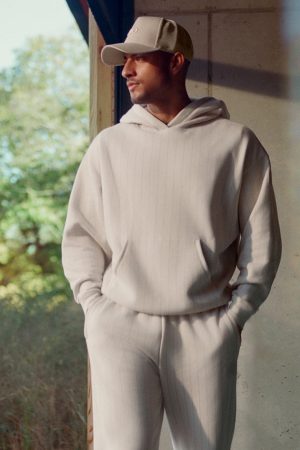 Pinstripe Hoodie - Bone Pinstripe